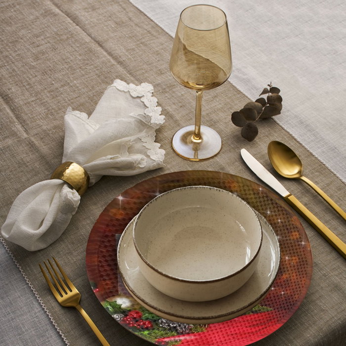 Hermia 4270 Mantel 37cm Diámetro, Pack 4 Piezas, 80% Poliéster / 20% Algodón, Lavable